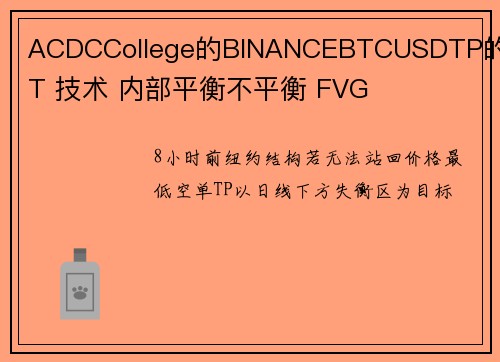 ACDCCollege的BINANCEBTCUSDTP的ICT 技术 内部平衡不平衡 FVG 
